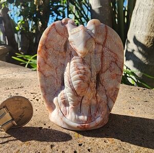 Red Network Jasper standing dragon